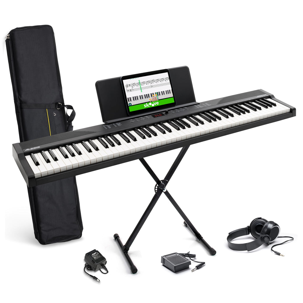88 Key Digital Piano Keyboard with Built-In Speakers, Beginner Bundle