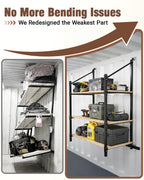 Shipping container shelving brackets D ring mount 3 tier 4 pack heavy duty storage organizer