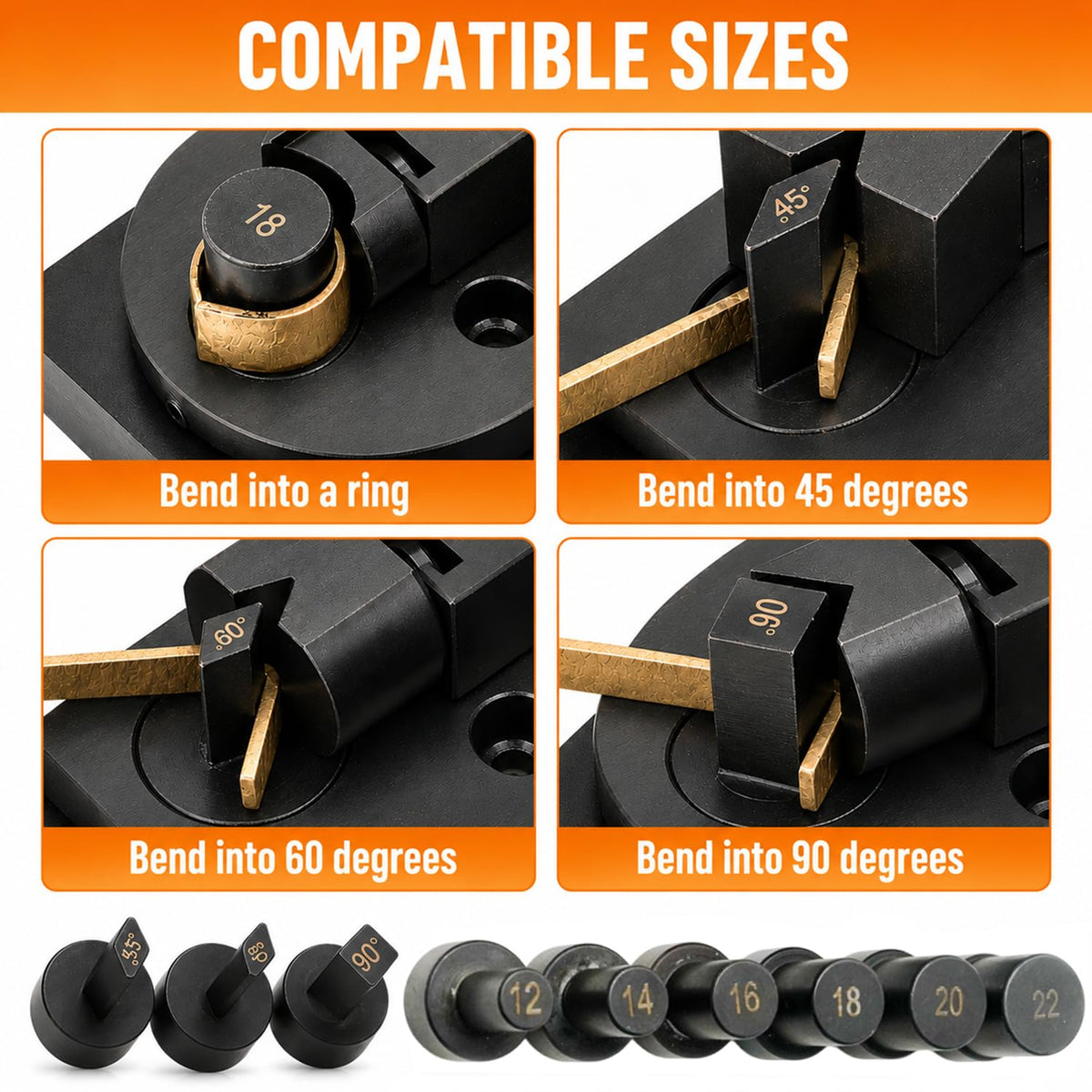 Ring Bender Tool Kit for Metal up to 3mm Steel Nylon Dies Mandrel Ring Sizer Spoon Ring Maker Heavy Duty Tool