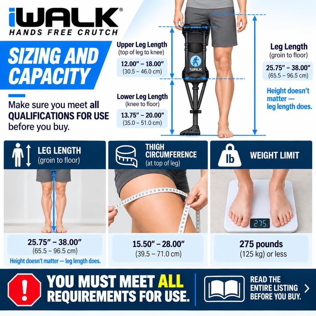 Hands-Free Knee Crutch Mobility Aid, Third Generation
