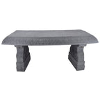 Fiberclay Outdoor Garden Bench BE02 Patio Seating for Front Porch Park Furniture Decor Gray Weather Resistant