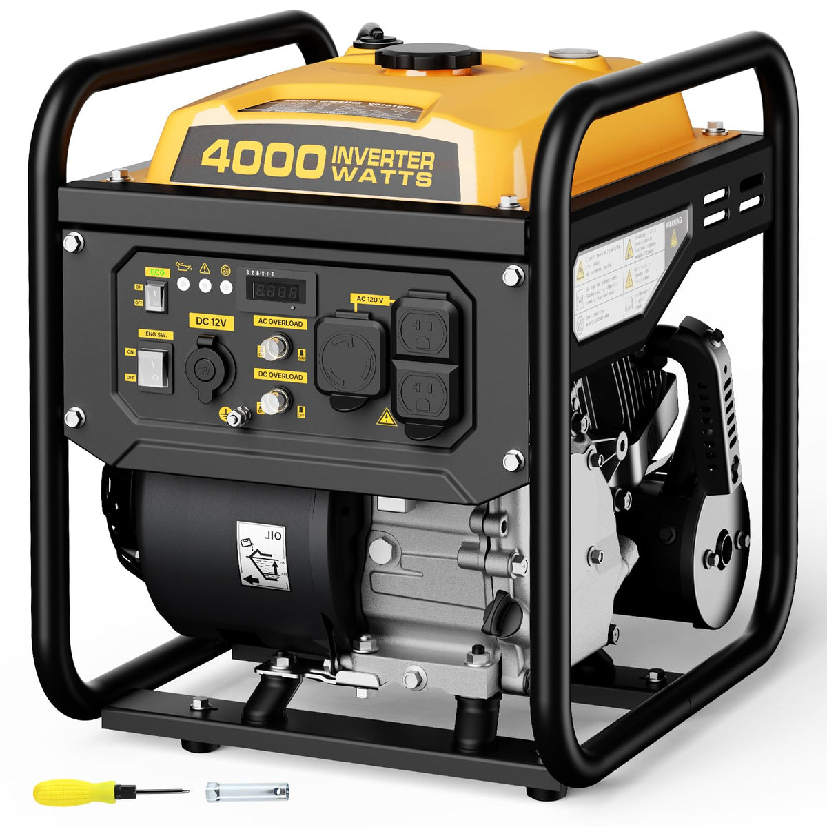 4000W Gas Powered Inverter Generator with 208cc Engine Portable Camping Power Supply for Outdoor Use