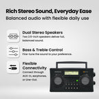 HDR-16 HD AM FM Portable Radio Black Compact Design for Home Travel and Outdoor Clear Listening