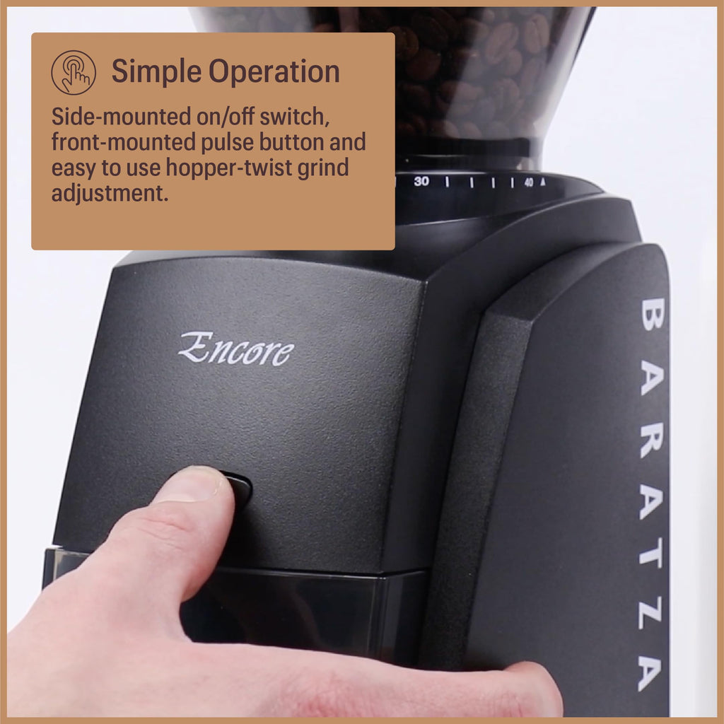 Encore coffee grinder ZCG485BLK black conical burr adjustable 40 grind settings for home brewing