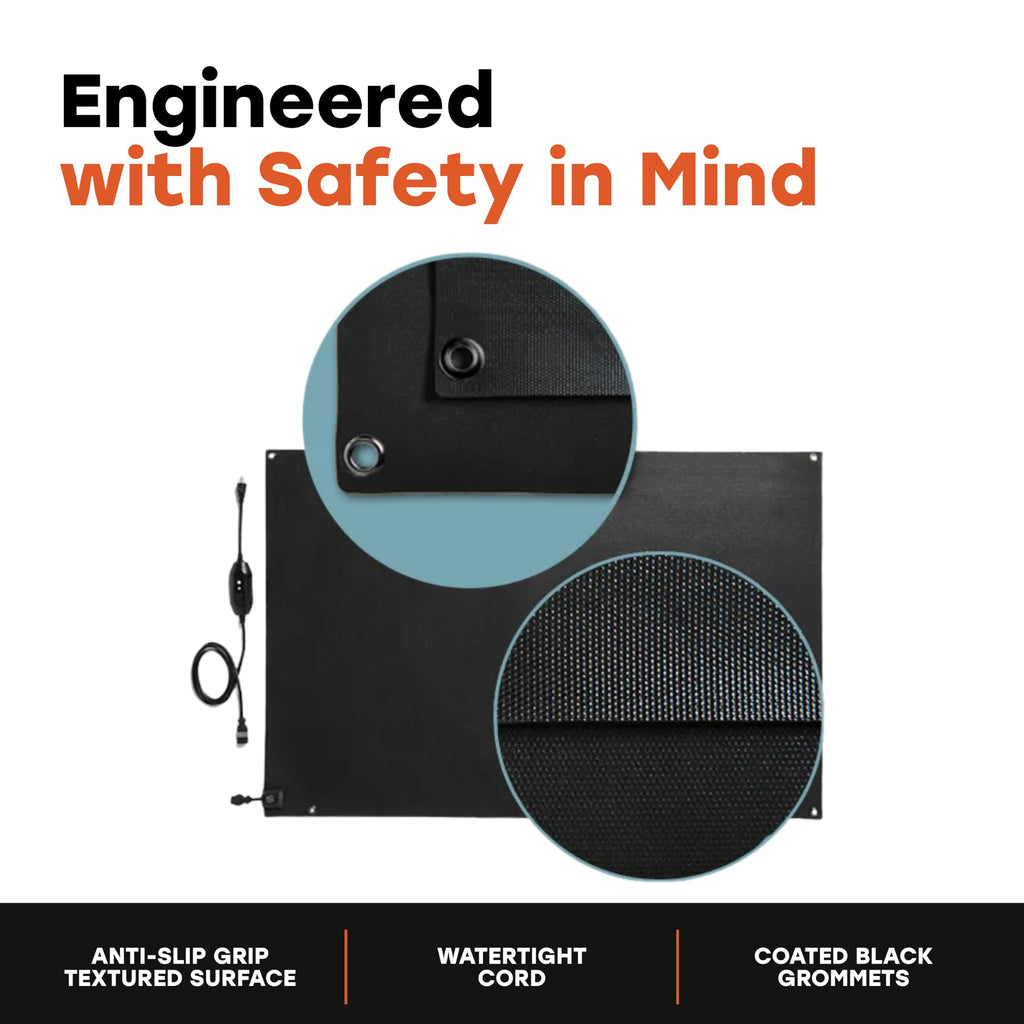 Heated Snow Melting Mat for Entrances Outdoor No Slip Heating Entrance Mat with GFCI Power Cord 30 x 48