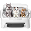 Extra large automatic cat litter box with infrared scanning and anti pinch safety protection