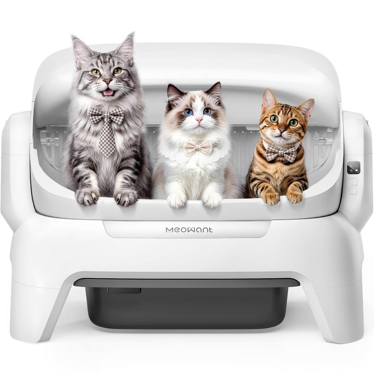 Extra large automatic cat litter box with infrared scanning and anti pinch safety protection