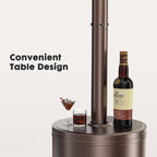 48000 BTU Outdoor Patio Propane Heater with Sandbox Wheels Portable Heating for Garden Backyard Deck