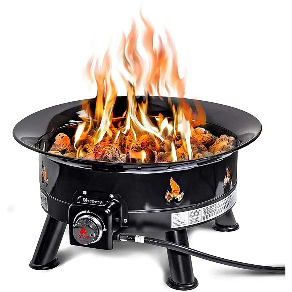 Firebowl smokeless propane fire pit 24 inch 58000 BTU portable outdoor UV weatherproof cover black 883 Mega