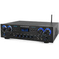 Bluetooth Home Stereo Receiver 4 Channel 800W Amplifier USB MP3 Karaoke Mic Vol Reverb Delay RCA SD FM PDA77BU