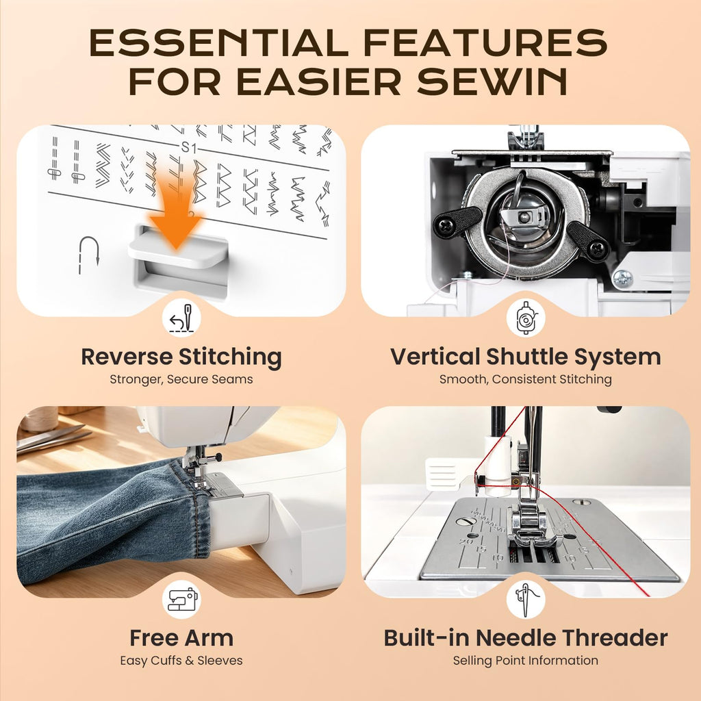 996P Mechanical Sewing Machine with 36 Built in Stitches for Beginners Household Daily Sewing