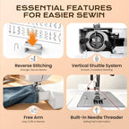 996P Mechanical Sewing Machine with 36 Built in Stitches for Beginners Household Daily Sewing