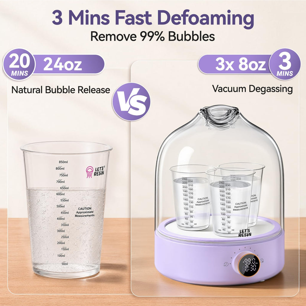 2026 Upgraded Quad Core Pump Resin Bubble Remover 99.9kPa Vacuum for Epoxy Casting Degassing
