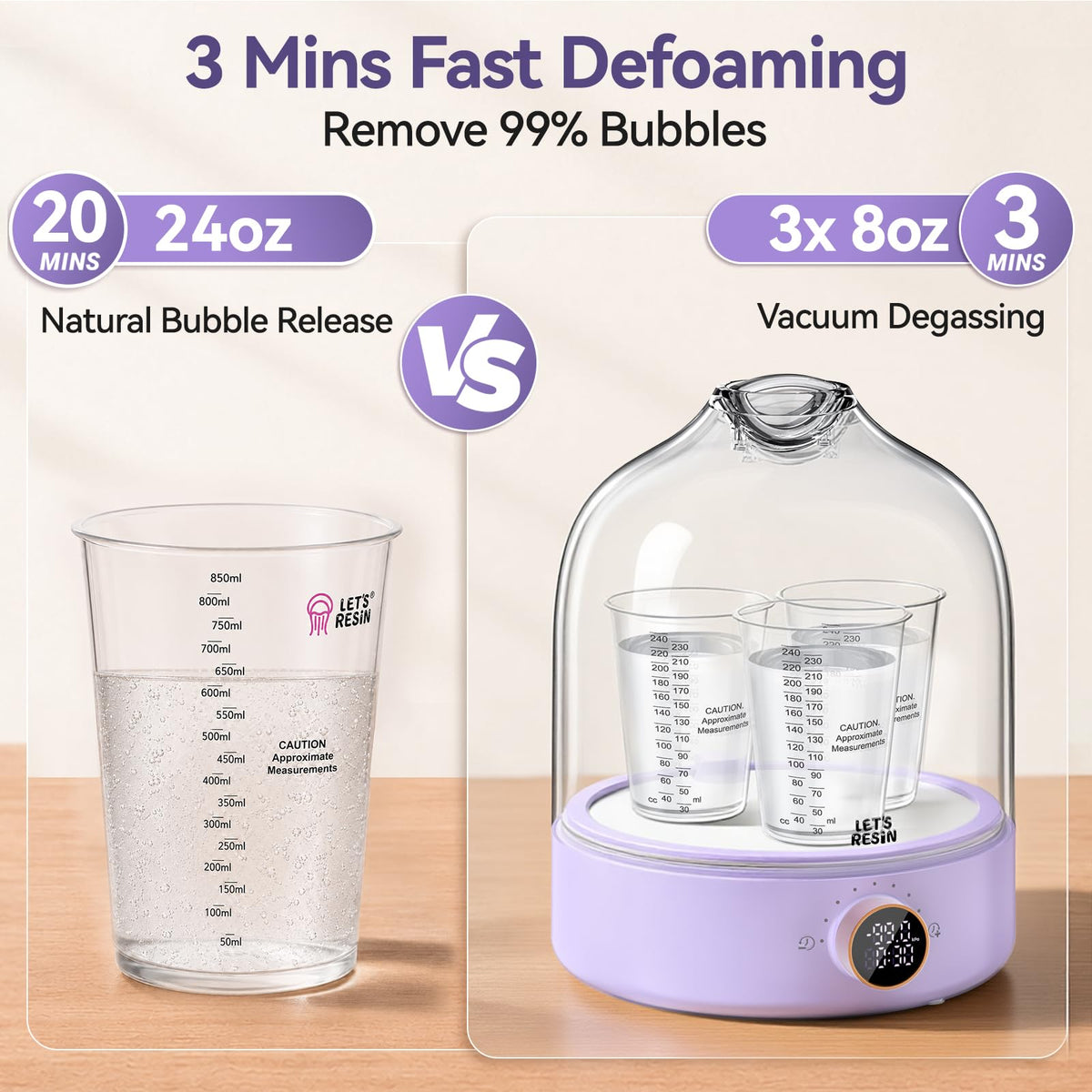 2026 Upgraded Quad Core Pump Resin Bubble Remover 99.9kPa Vacuum for Epoxy Casting Degassing