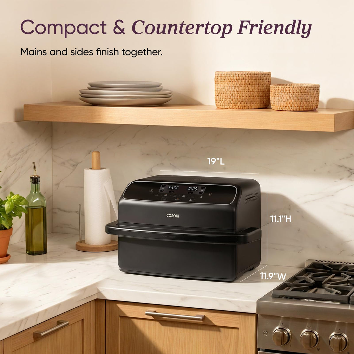 TWINFRY 9 QT Double Air Fryer with Removable Divider PFAS Free Ceramic Coating for Family Meals