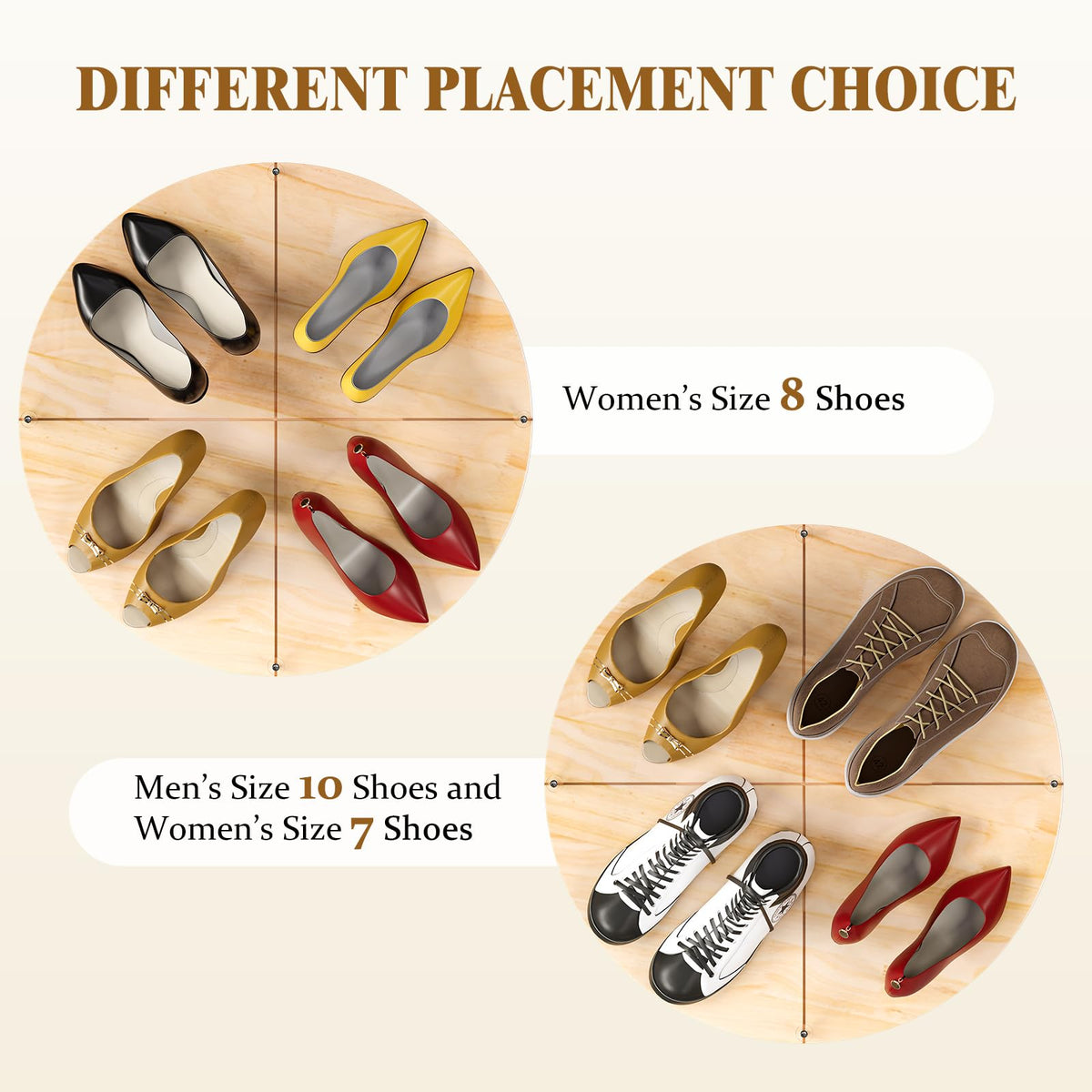 7 tier rotating shoe rack 360 degree spinning lazy susan tower acrylic wood shelf closet entryway bedroom