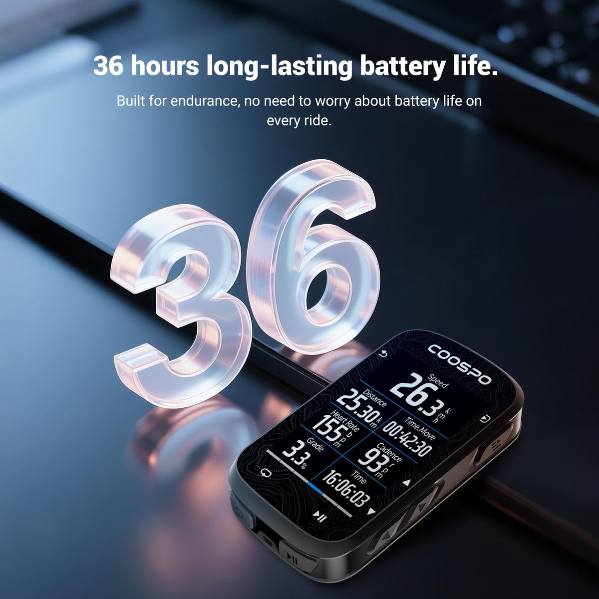 Touchscreen GPS Bike Computer CS600 Wireless IPX7 Waterproof Speedometer Bluetooth ANT Navigation 36H Battery