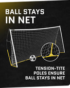 Quickster portable soccer goal backyard field durable Tension Tite frame 2 ply net adjustable click lock poles