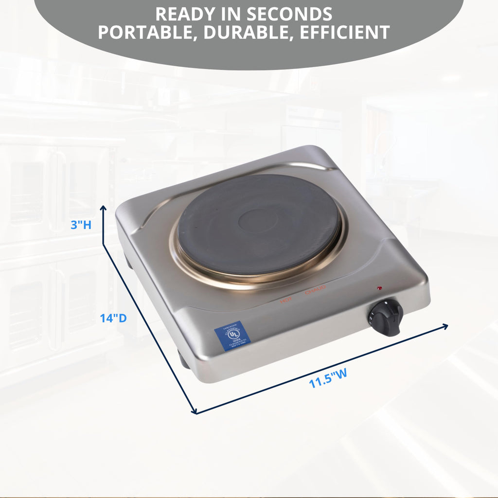 KR-S2 Portable Electric Hot Plate 1500W Cast Iron Single Burner Compact Countertop Electric Cooker