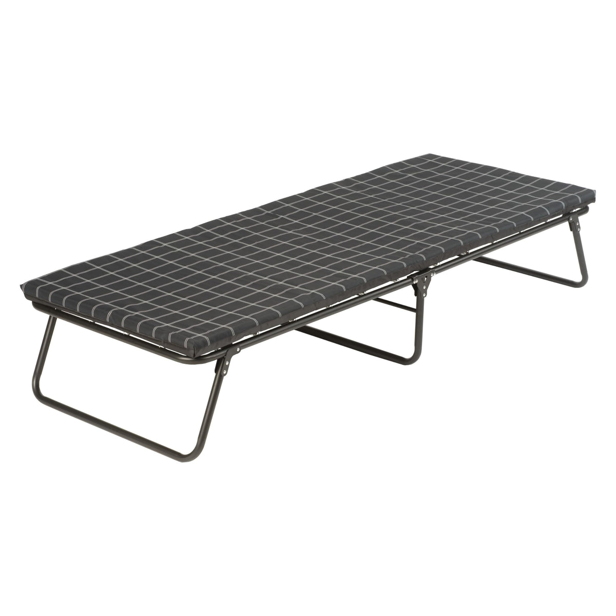 ComfortSmart big and tall folding steel camp cot with mattress pad plush pad for camping lounging guests