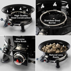 Firebowl smokeless propane fire pit 24 inch 58000 BTU portable outdoor UV weatherproof cover black 883 Mega