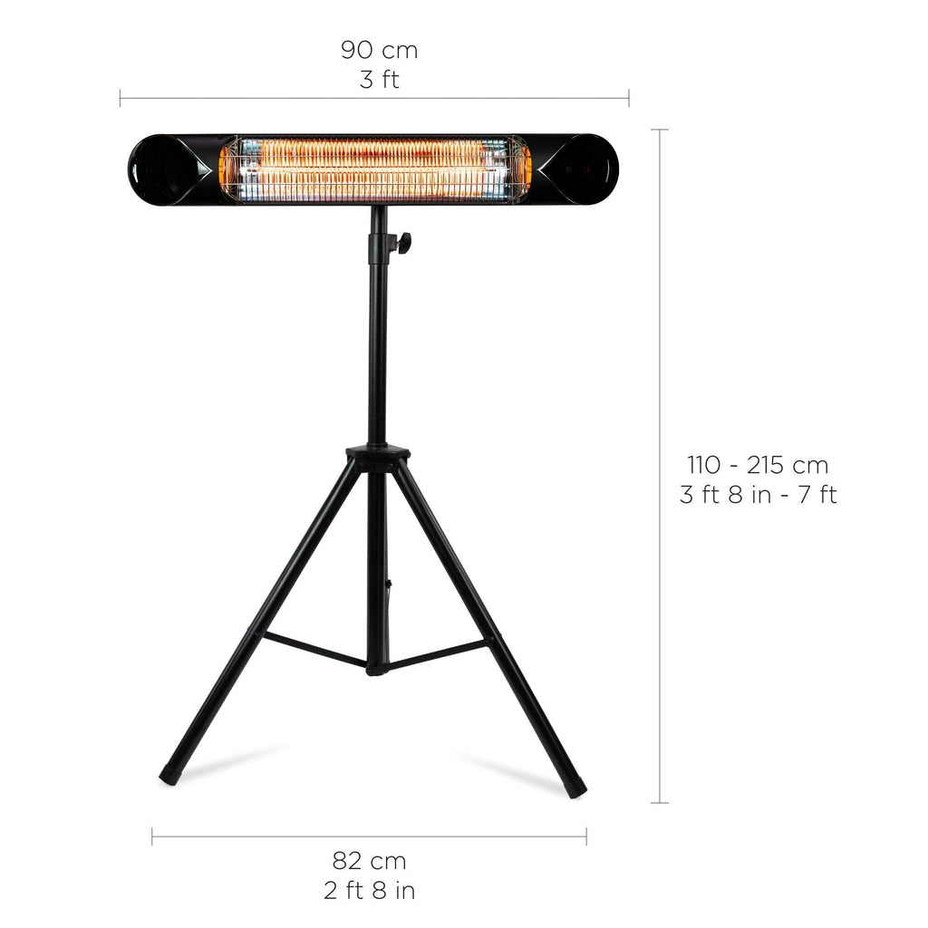 Infrared Electric Patio Heater Indoor Outdoor Portable Wall Garage Heater 1500W Stand Mount to Ceiling or Wall