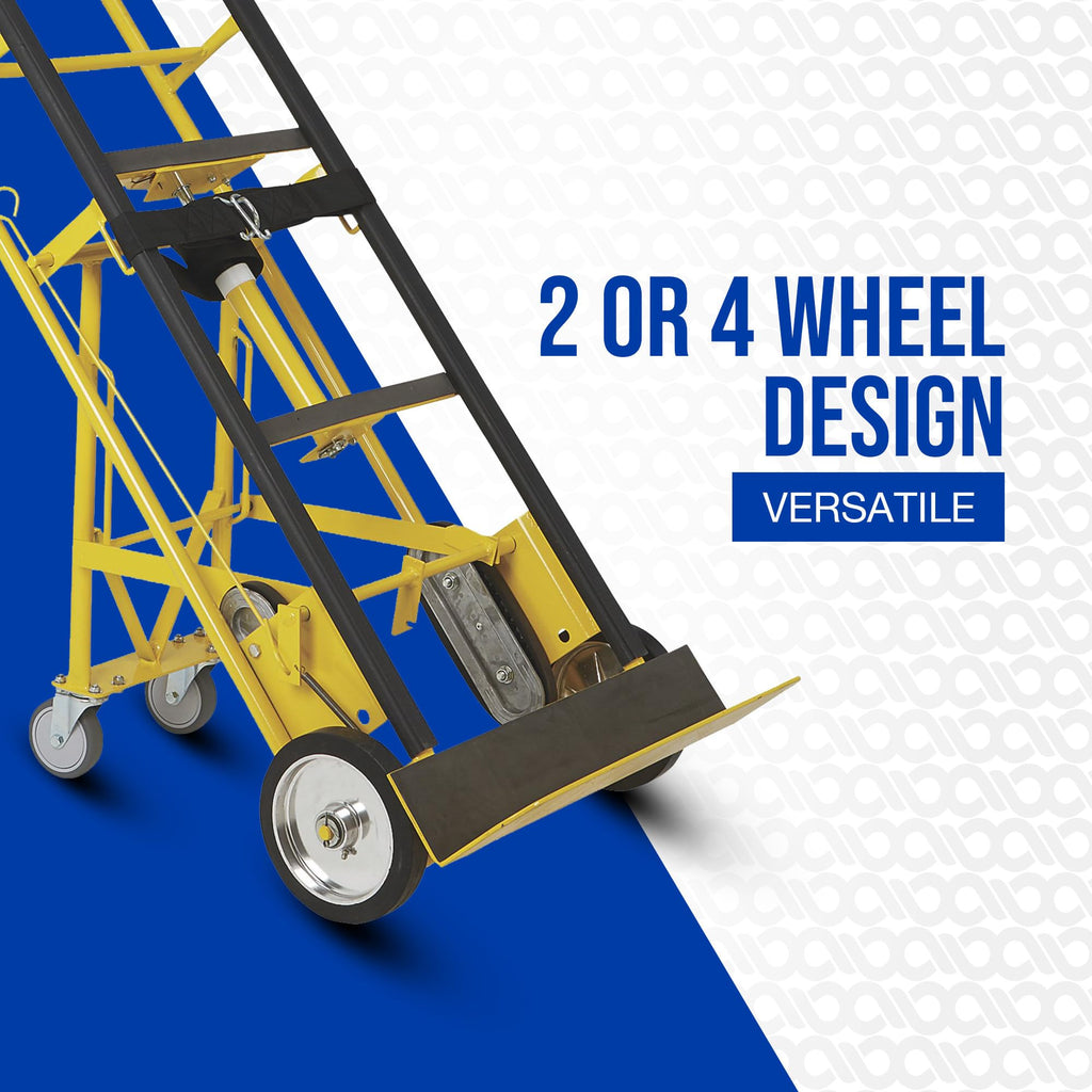 Convertible hand truck 1200 pound capacity 2 or 4 wheel design heavy duty utility dolly cart