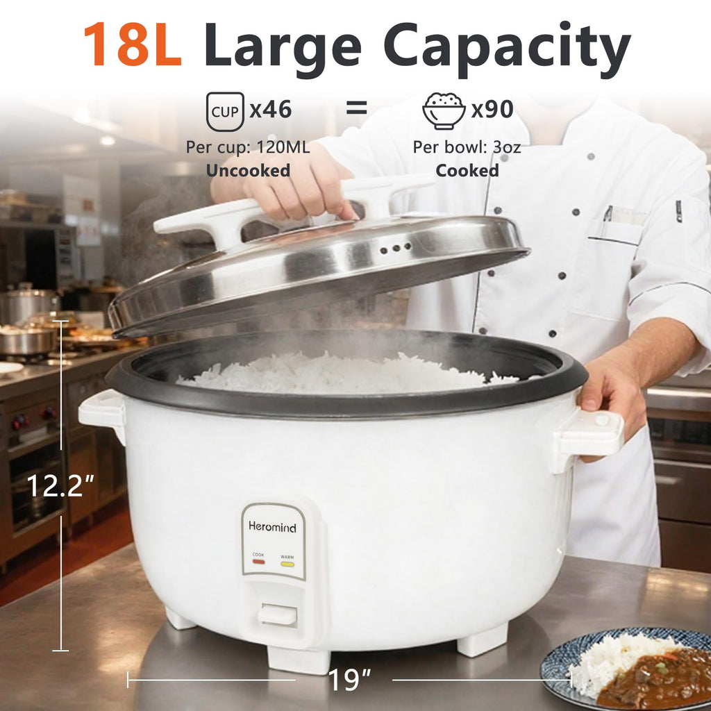 Commercial rice cooker 90 cup 16 qt large capacity cooker for restaurant catering and buffet