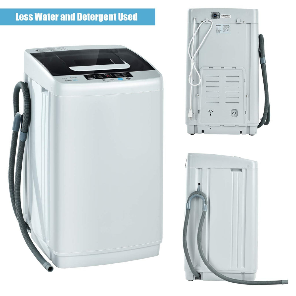 Fully Automatic 2 in 1 Portable Washing Machine 8.8lbs Spinner Combo 1.04 cu.ft 10 Programs Drain Pump
