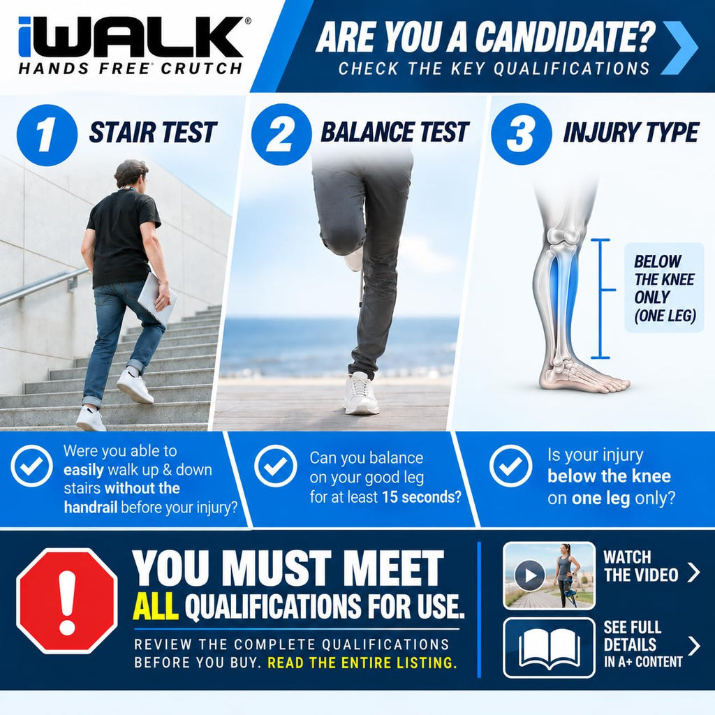 Hands-Free Knee Crutch Mobility Aid, Third Generation
