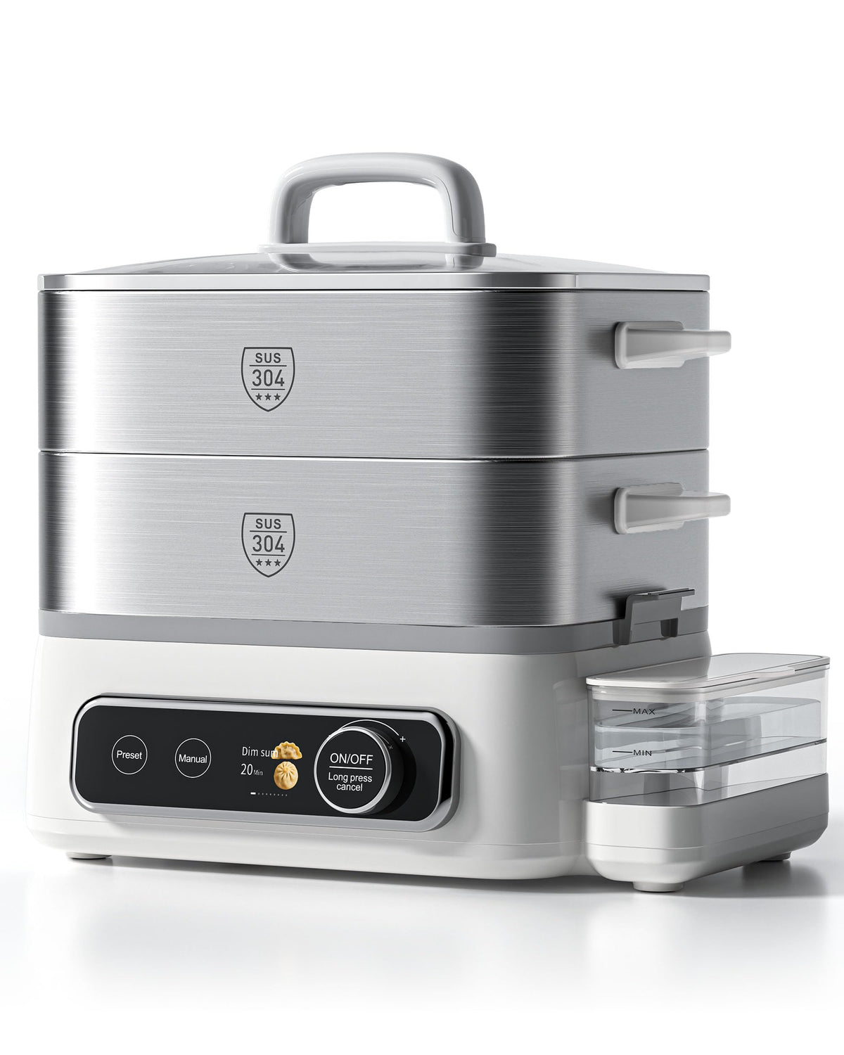 12.7 QT Electric Food Steamer for Cooking with 2 Tier 304 Stainless Steel Tray and Large Capacity