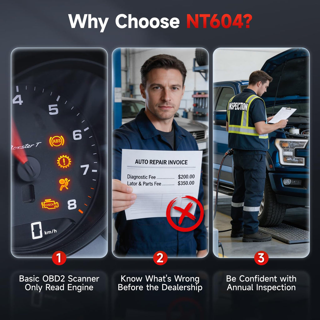 NT604 Elite Car OBD2 Scanner with ABS SRS Transmission Diagnostic Scan Tool for Auto Vehicle