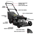 EasyDrive Pro 22 inch 170cc self propelled gas lawn mower walk behind design 22 inch cutting deck