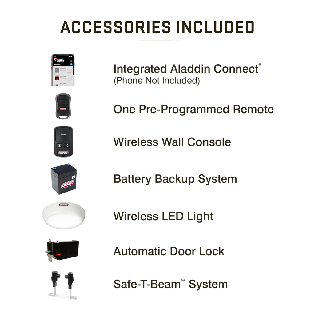 B6172H Wall Mount Smart Garage Door Opener with DC Motor Lifts up to 14ft High 850lbs Black