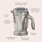 48 oz Stainless Steel Blender Container with Self Detect Technology BPA Free Replacement Jar