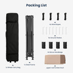 13x13 Pop Up Canopy Tent Instant Outdoor Easy One Push Portable Sun Shelter for Camping Patio