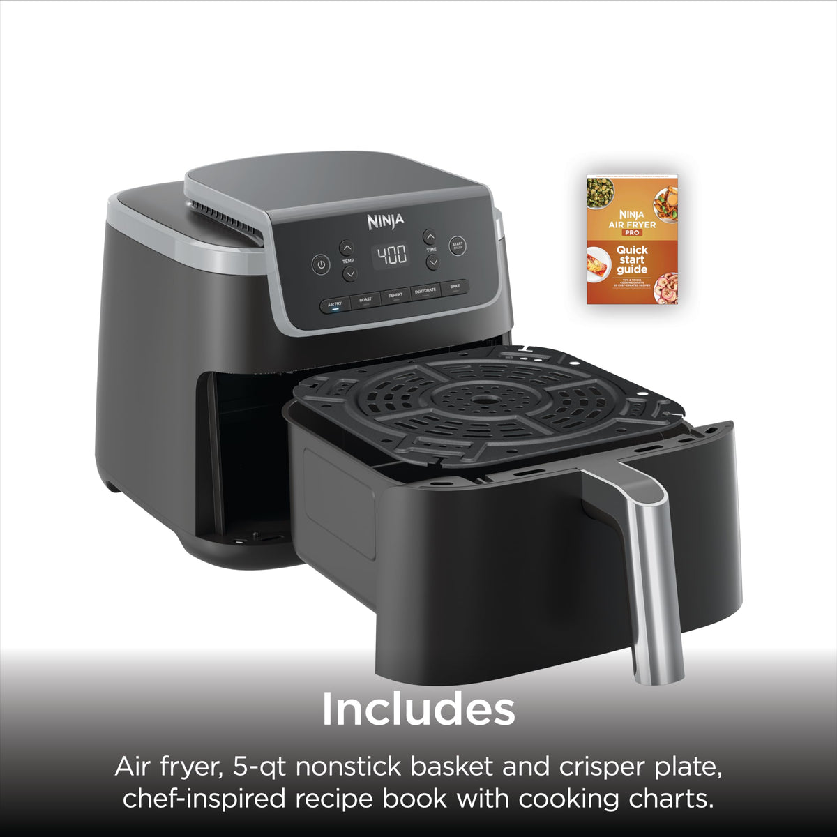 Air Fryer Pro 5 Qt 5 in 1 Grey AF142 Compact Countertop Multi Function Home Kitchen Appliance