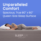 Dream 18 inch queen air mattress luxury raised with built in dual pump for home camping guests