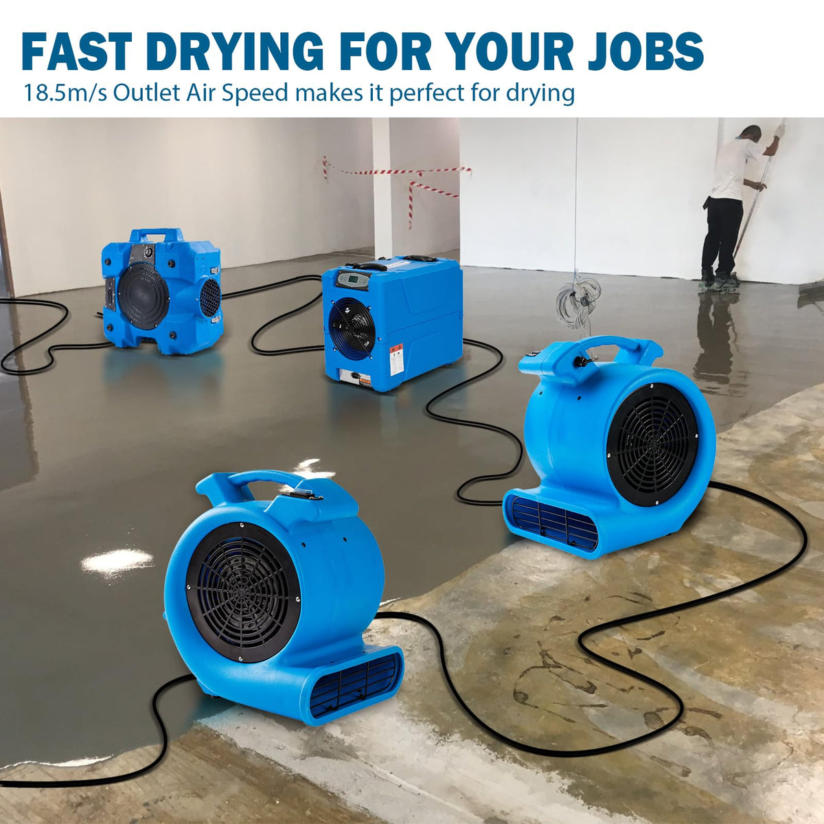 2200 CFM Half HP Commercial Air Mover Floor Drying Fan Heavy Duty Blower for Home and Commercial Use