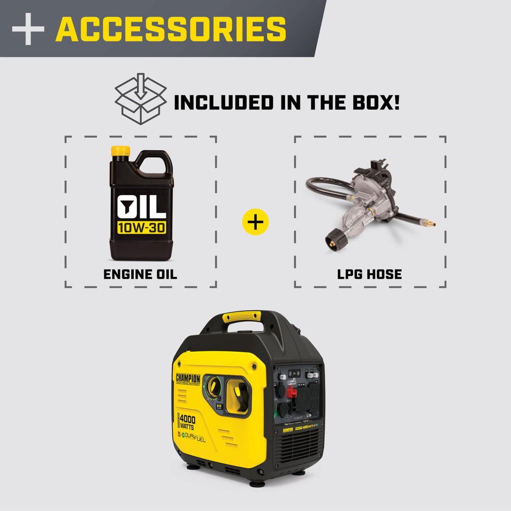 4000 Watt Dual Fuel RV Ready Portable Inverter Generator for Camping and Emergency Backup Power