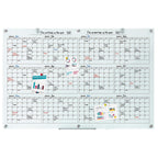 Glass Calendar Whiteboard 72 x 48 Inches Dry Erase Planner Board for Office Home School Use