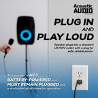 1000W Bluetooth PA Speaker with LED Lights Microphone and Stand Portable Wireless Sound System