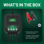Plus 4 Bank Smart 12V Battery Charger Maintainer 5A 1.25A Per Bank AGM Lithium LiFePO4 022-0148-DL-WH