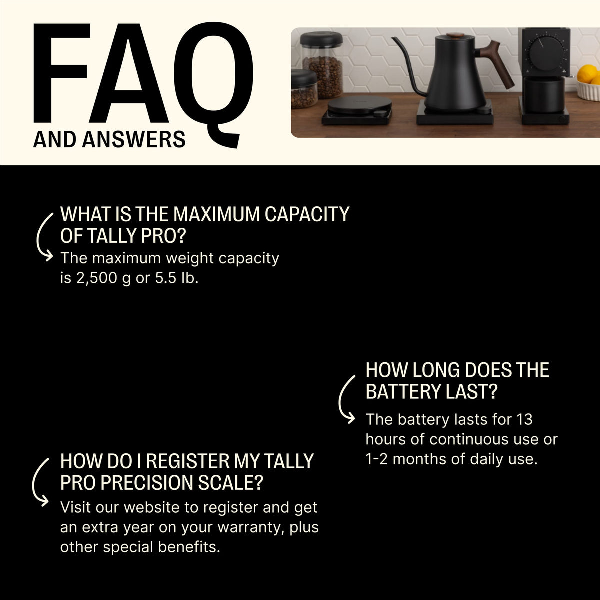 Tally Pro Coffee Scale with Timer Espresso Scale Brew Assist Mode Digital Kitchen Scale for Coffee Brewing