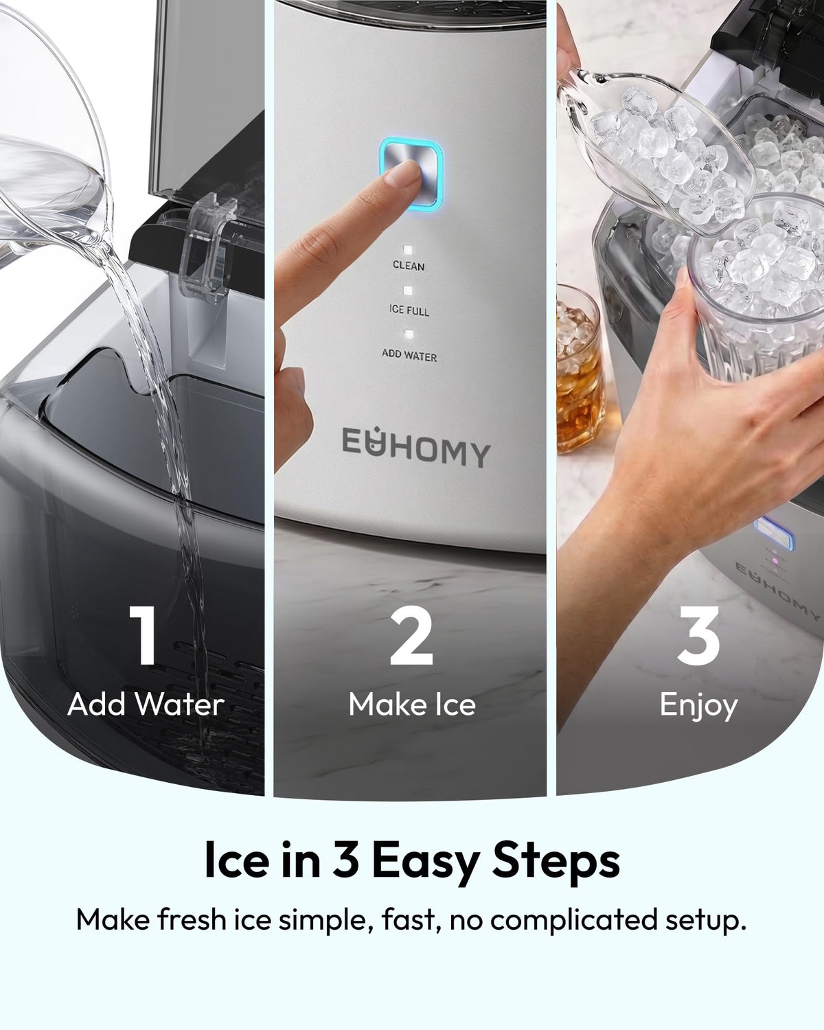 2026 Upgraded Countertop Nugget Ice Maker 35lbs Sonic Crushed Ice Machine for Home Kitchen