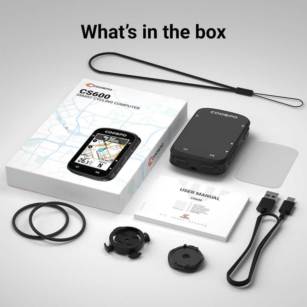 Touchscreen GPS Bike Computer CS600 Wireless IPX7 Waterproof Speedometer Bluetooth ANT Navigation 36H Battery