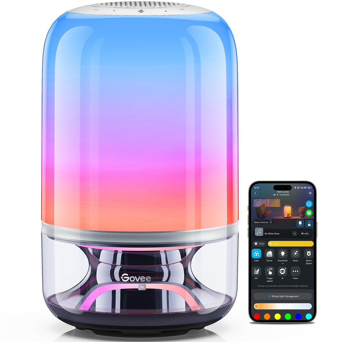 Table Lamp 2 Pro Cordless Table Lamp with Built In Speaker and Premium Sound Portable for Home