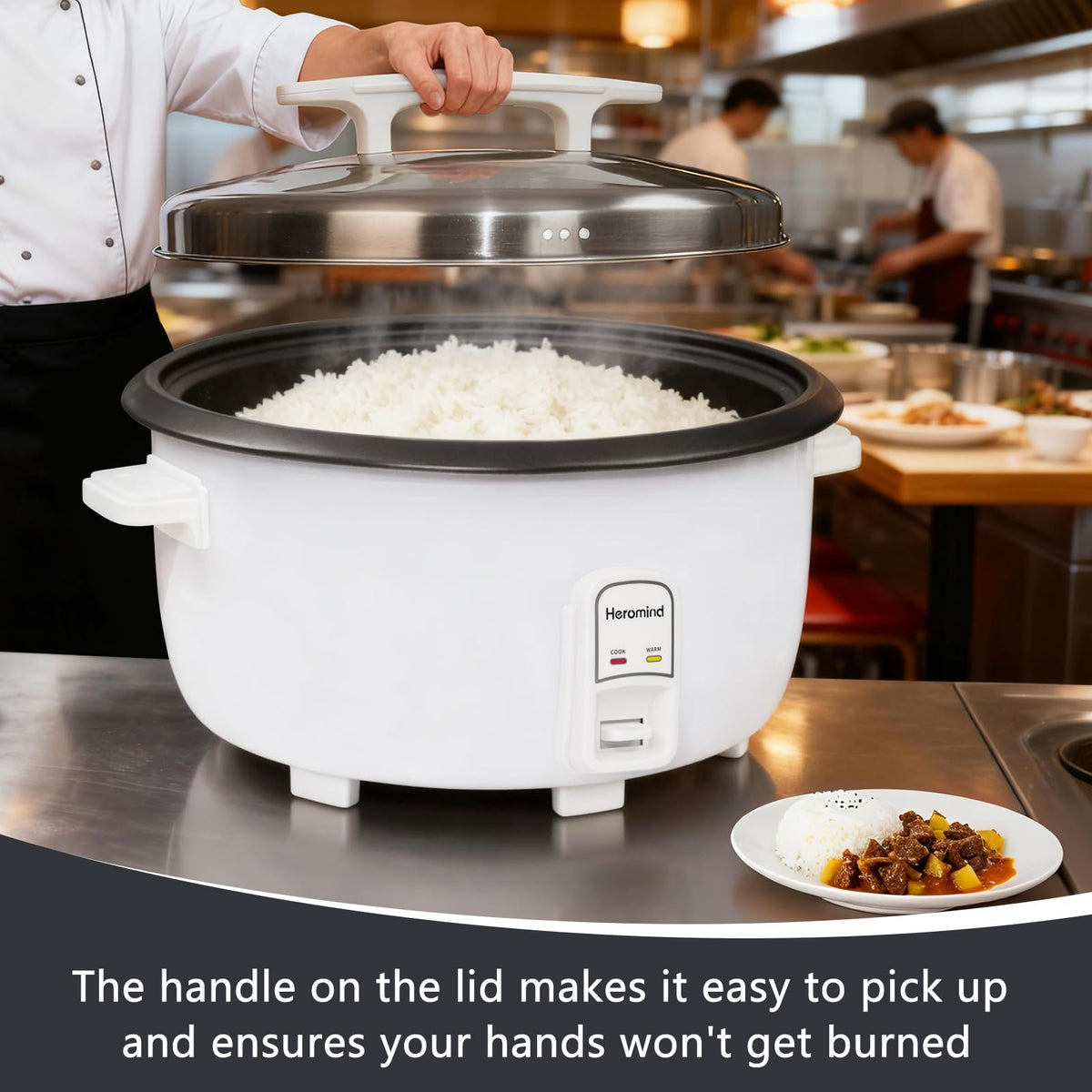 Commercial rice cooker 90 cup 16 qt large capacity cooker for restaurant catering and buffet