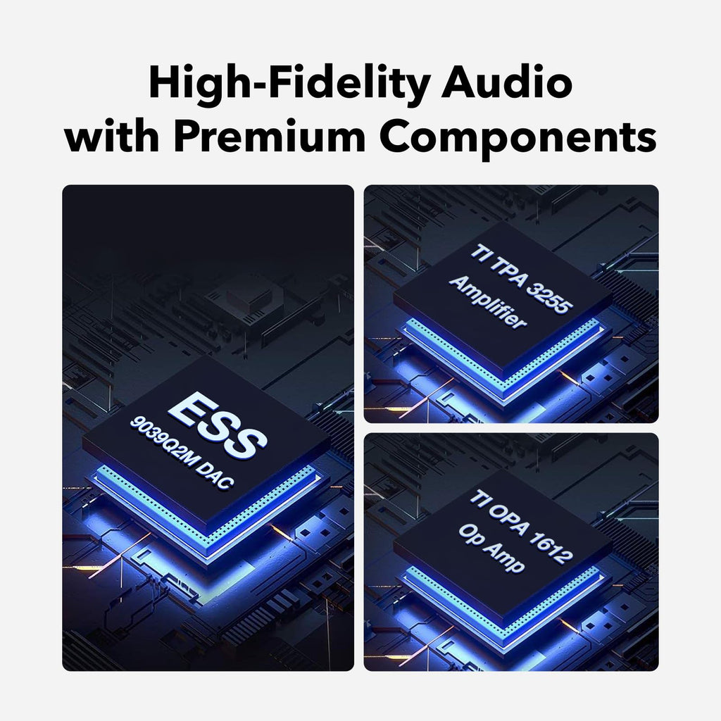 Compact Stereo Amplifier for Passive Speakers, Desktop Home Audio