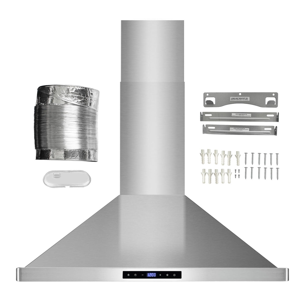 30 in 380 CFM ducted wall mount range hood LED stainless steel kitchen exhaust ventilation Coll